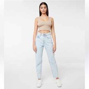 Zara Highrise Slim Fit Light Wash Cotton Jeans